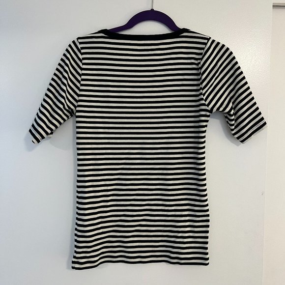 J. Crew Perfect-fit Squareneck T-shirt in Navy Stripe, Size - Picture 6 of 8